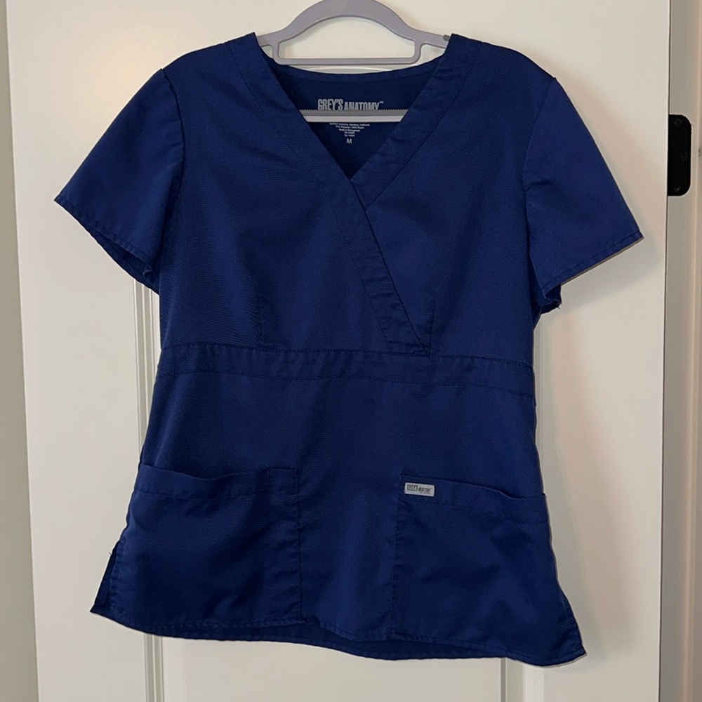 Navy Greys Anatomy scrub top